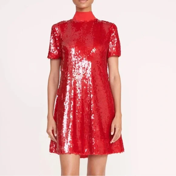 STAUD MINI ILANA DRESSPOINSETTIA SEQUINS